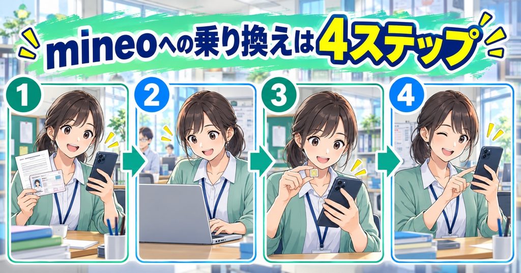 mineoへの乗り換えは4ステップ