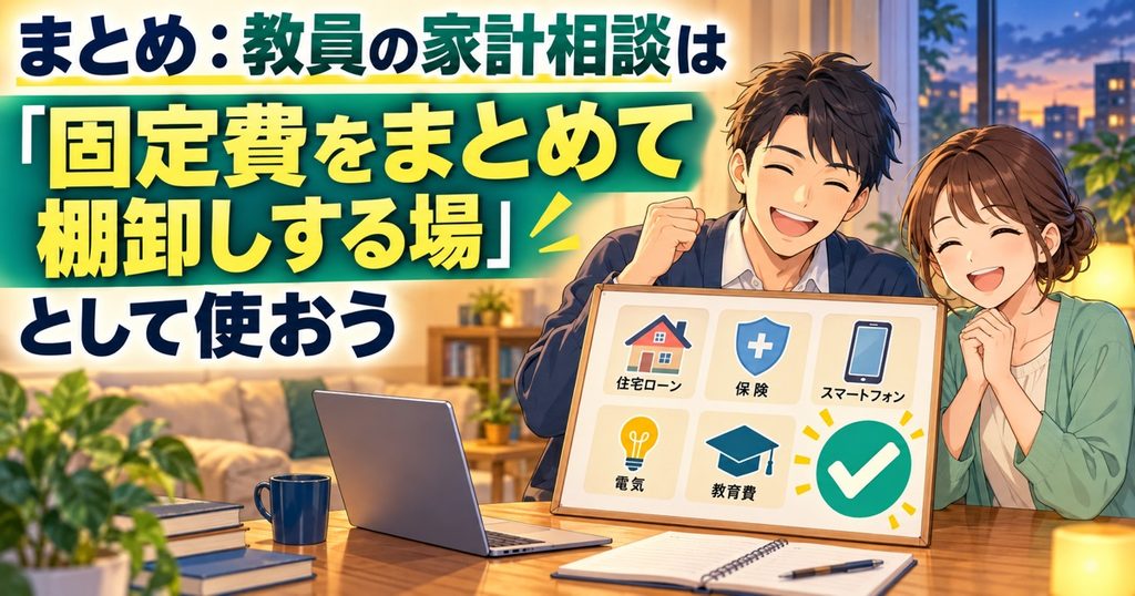 まとめ:教員の家計相談は「固定費をまとめて棚卸しする場」として使おう