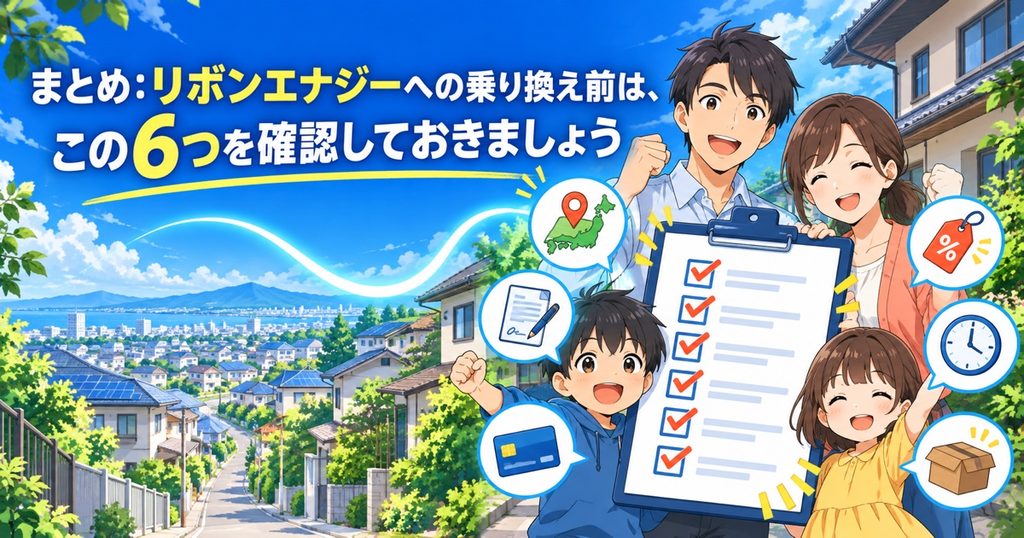 まとめ：リボンエナジーへの乗り換え前は、この6つを確認しておきましょう
