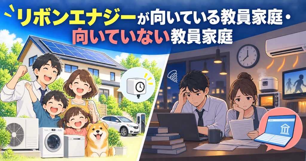 リボンエナジーが向いている教員家庭・向いていない教員家庭